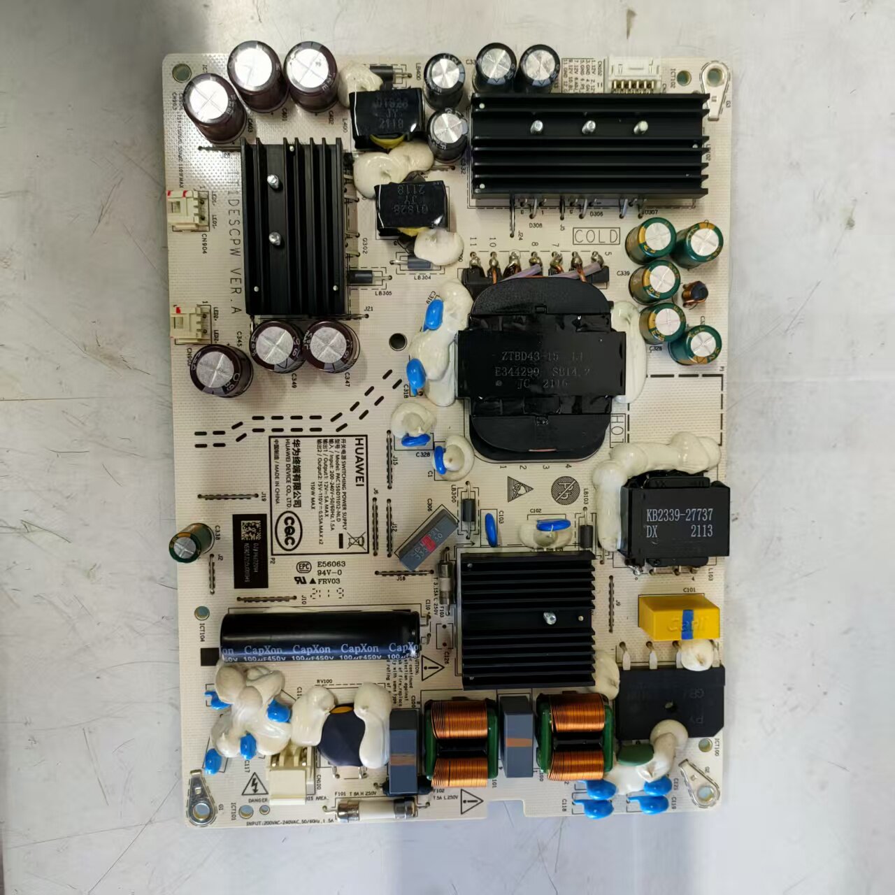 原装华为HD65DESY电源板PAC150D11012-NLD IT1DESCPW VER.A实物图