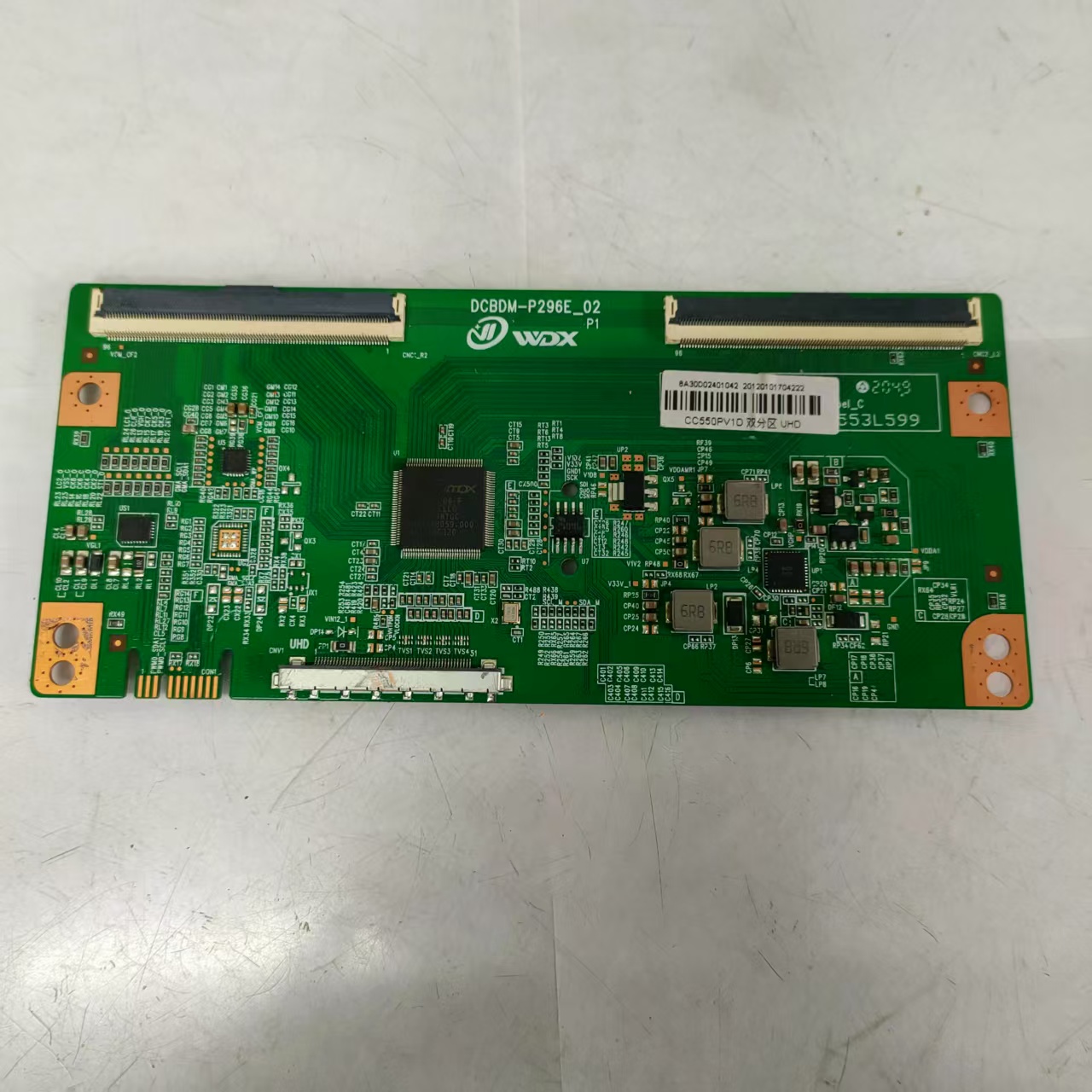 原装拆机55寸逻辑板DCBDM-P296E-02 白条码CC550PV1D双分区UHD