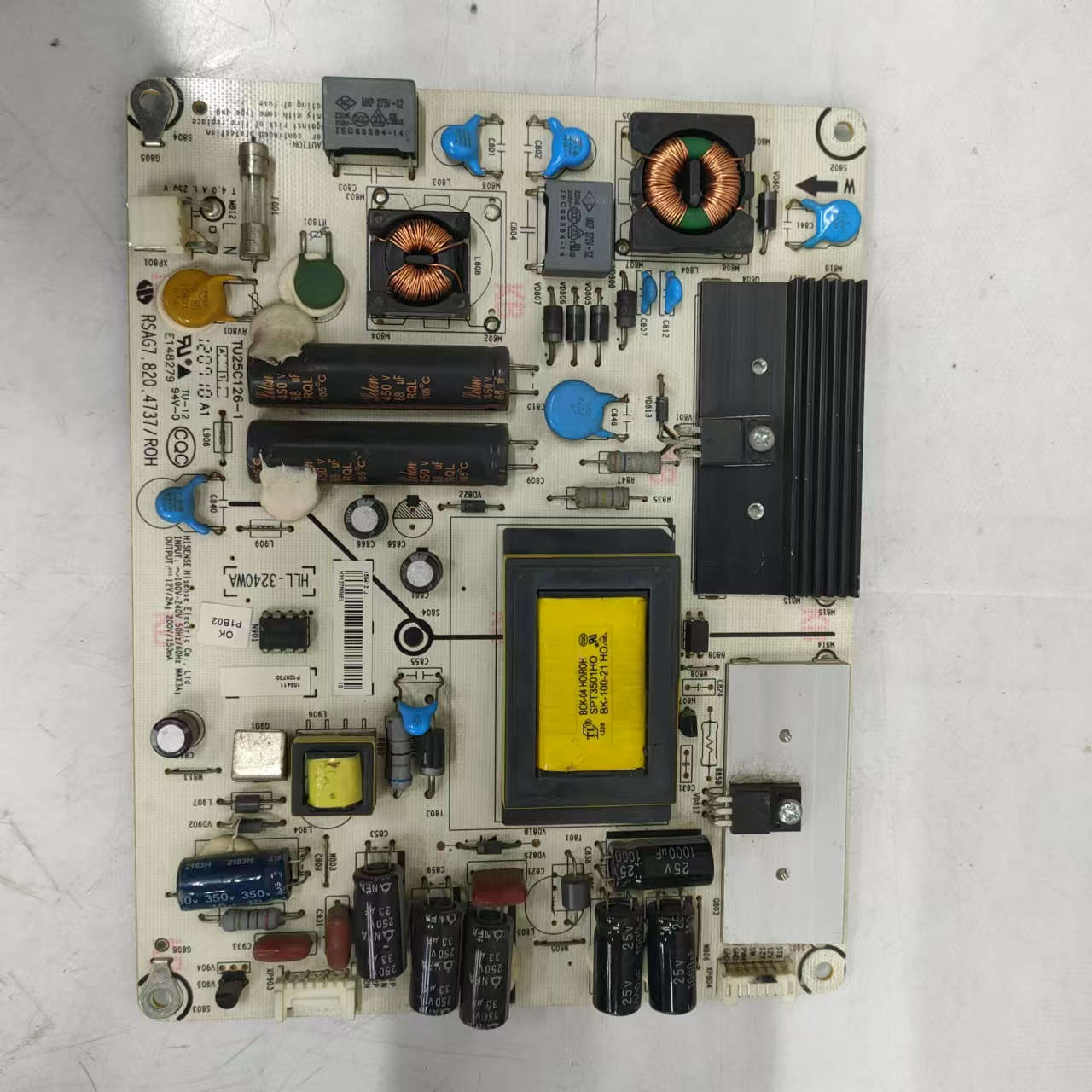 看清海信LED39K300J电源板RSAG7.820.4737HLL-3240WA 4 7针双电容