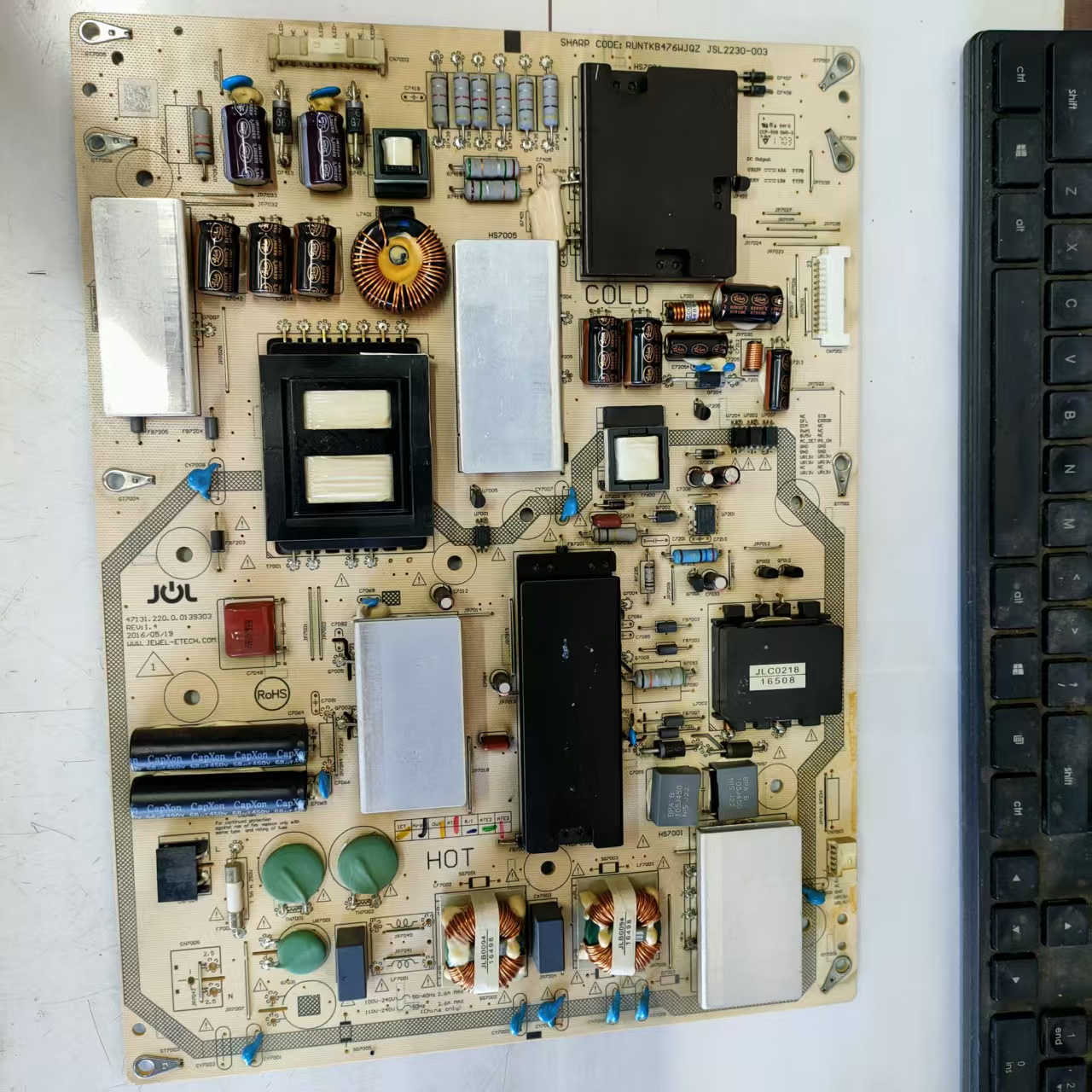 原装拆机夏普LCD-60SU465A电视电源板RUNTKB476WJQZ JSL2230-003