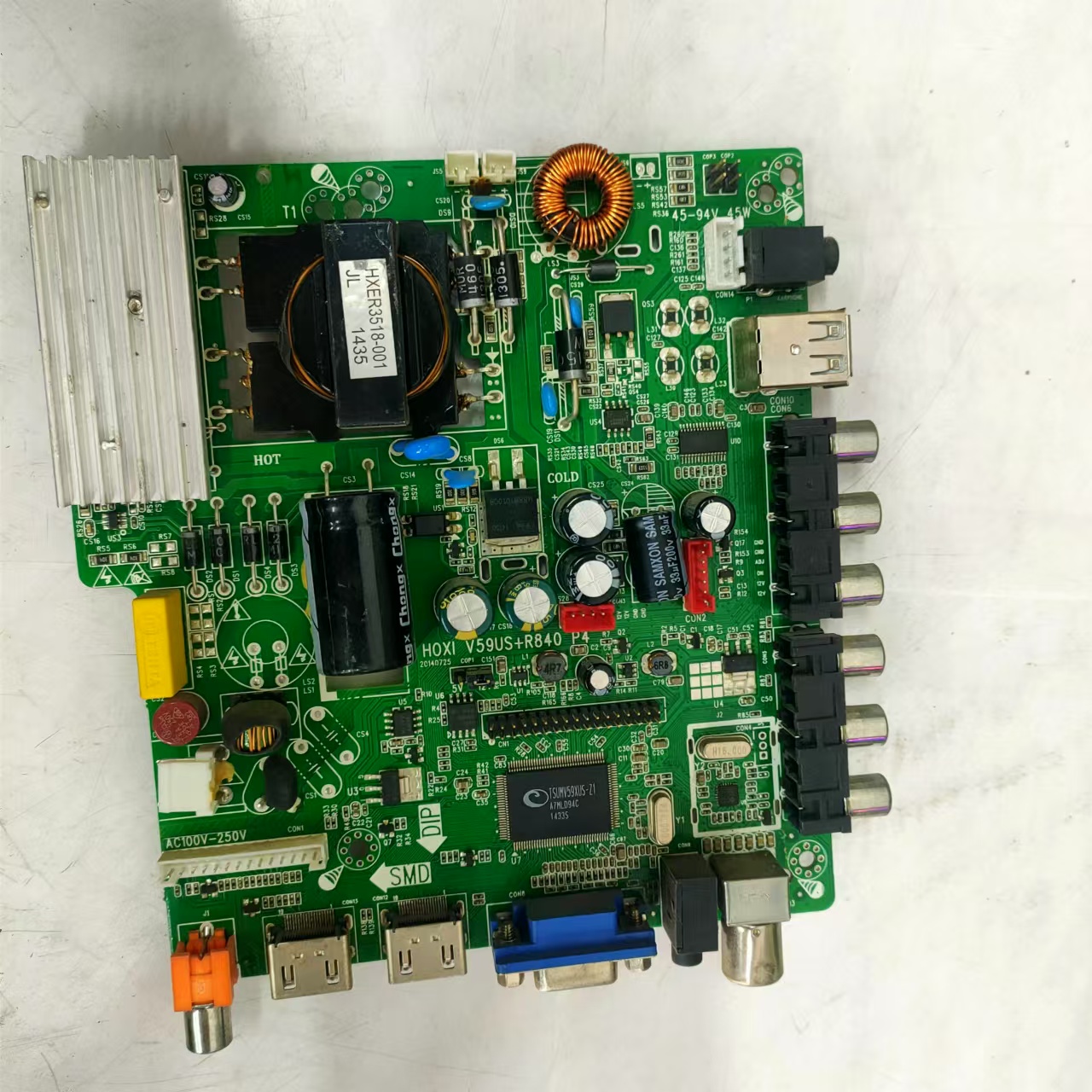 原装拆机杂牌液晶电视三合一主板V59US+R840 P4