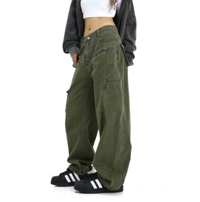 美式复古工装牛仔裤男女