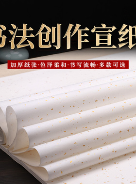 宣纸书法专用纸四尺仿古洒金六尺对开白色半生半熟毛笔字行楷隶篆草练习自作品参赛培训用纸心经小楷承化宣