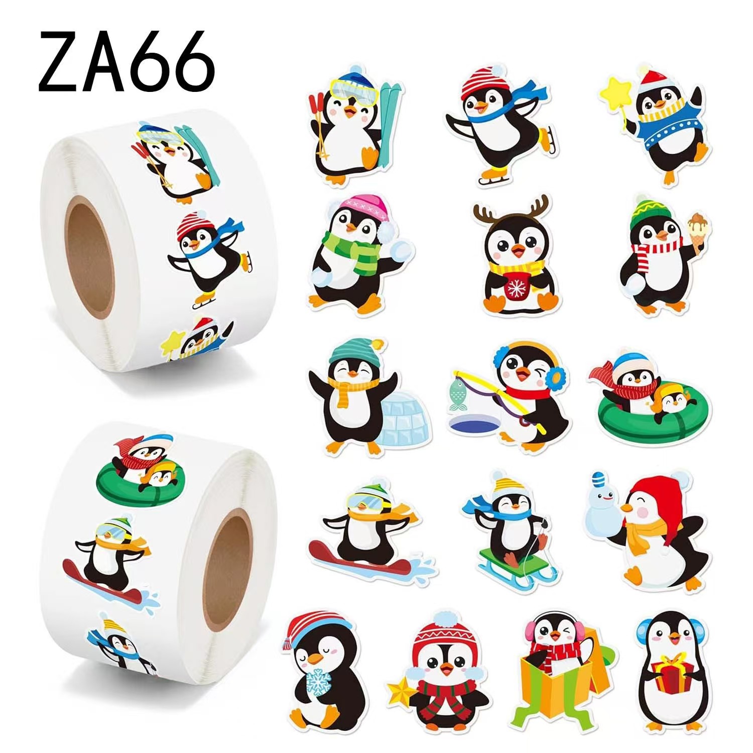 500贴/卷卷装可爱卡通企鹅贴纸