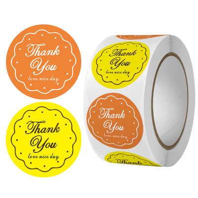 500贴/卷thankyou谢谢贴纸不干胶贴纸礼品装饰封口贴标签装饰