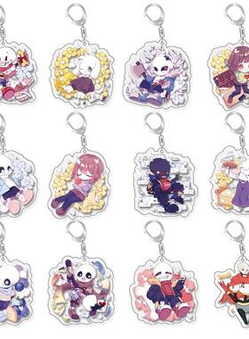 动漫周边亚克力钥匙扣传说之下 Frisk Sans创意校园小挂件小吊坠