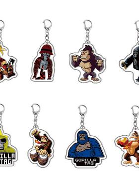 【夹层】动漫游戏周边 Gorilla Tag Monke 亚克力钥匙扣 背包挂件