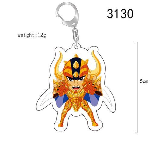 动漫周边圣斗士星矢亚克力钥匙扣 金牛座 巨蟹座透明挂件