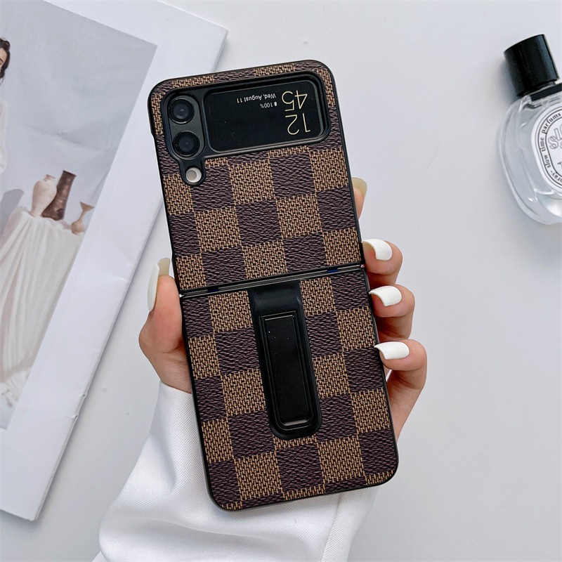 适用三星fold4手机壳flip3折叠屏新款翻盖fold2保护套flip4高端皮革Galaxy Z高档男士商务奢华防摔时尚潮牌女