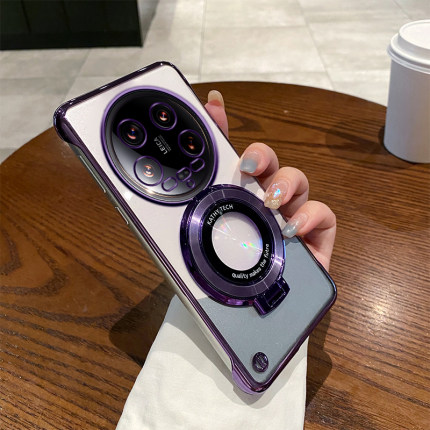 小米14ultra电镀无边框新款手机壳时尚适用xiaomi14pro高端创意磁吸支架超薄散热硬壳MI14简约半包防摔保护套