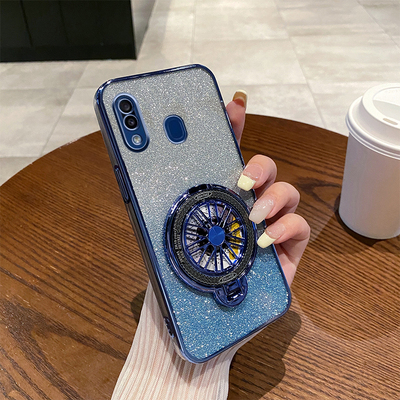 三星A20手机壳新款闪粉时尚软壳适用GalaxyA30高端旋转陀螺磁吸支架全包创意超薄SamsungA20s奢华防摔保护套