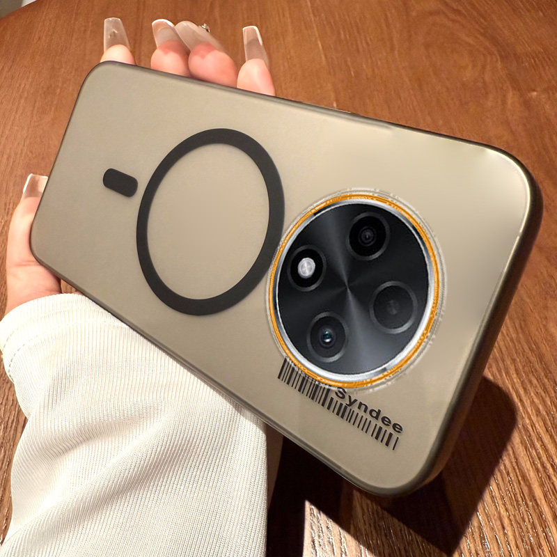 OPPOA3Pro手机壳新款磨砂半透明简约大孔硬壳适用OPPOF27Pro+磁吸充电散热超薄肤感撞色高级感时尚防摔保护套
