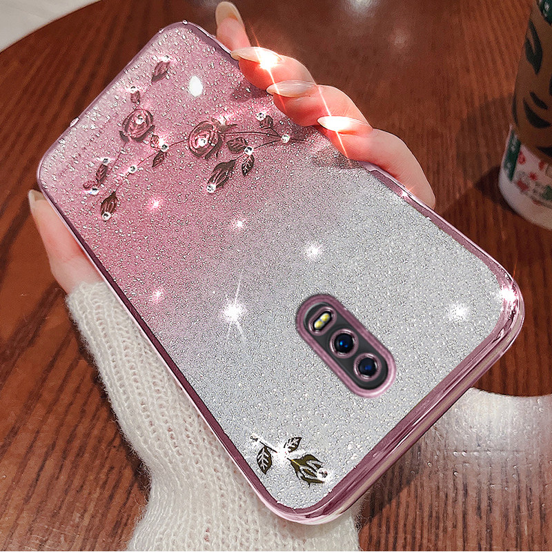 OPPOR17手机壳高端透明电镀保护套适用oppor17新款镶钻