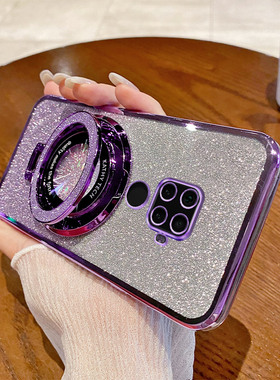 华为nova5ipro手机壳新款磁吸支架nova5z渐变闪粉电镀透明保护套适用全包防摔个性高端创意高级感时尚女外壳