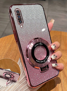 三星A70新款手机壳高端渐变闪粉时尚适用SamsungA70硅胶磁吸支架全包超薄透明软壳Galaxya70防摔奢女保护套