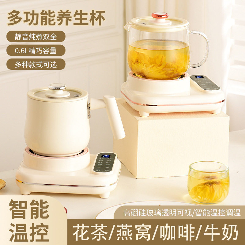 便携式烧水杯小型电热铝杯智能迷你全玻璃小型煮茶器多功能烧水壶