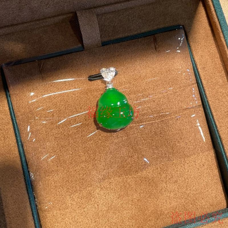 2025精品天然满绿翡翠吊坠冰种阳绿招财葫芦项链女款福禄闺蜜款颈