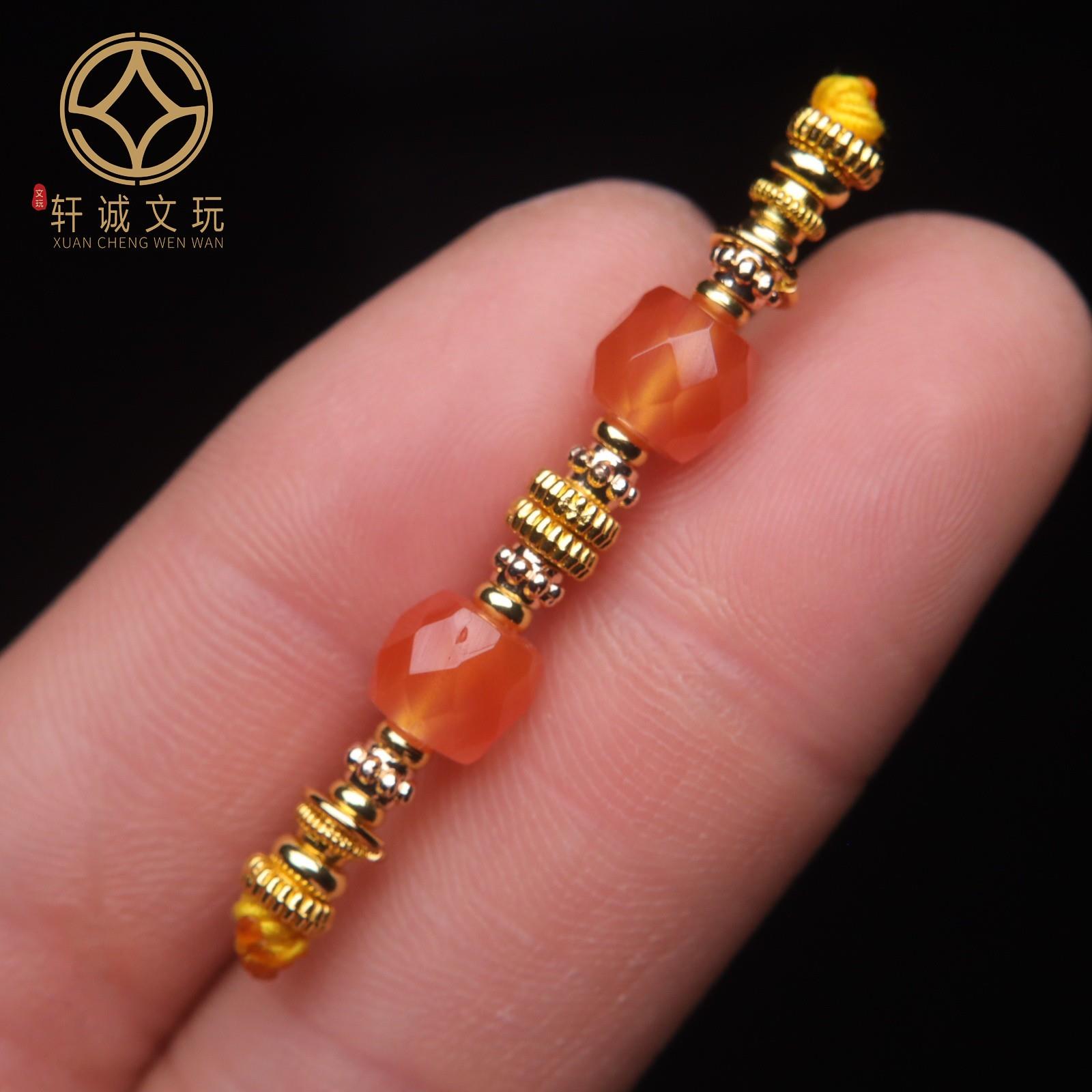 2025天然南红玛瑙精工老型套装隔珠散珠万向轴手串长串108diy配饰