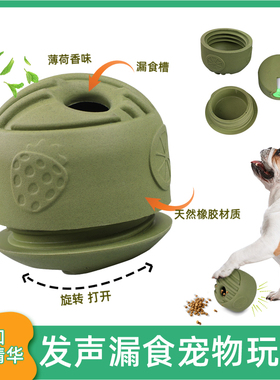 狗狗玩具宠物发声漏食宠物玩具球逗趣训练橡胶薄荷味益智磨牙玩具