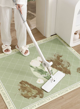 绿色入户门地垫pvc可擦洗皮革进门脚垫家用地毯门垫免洗防滑垫子