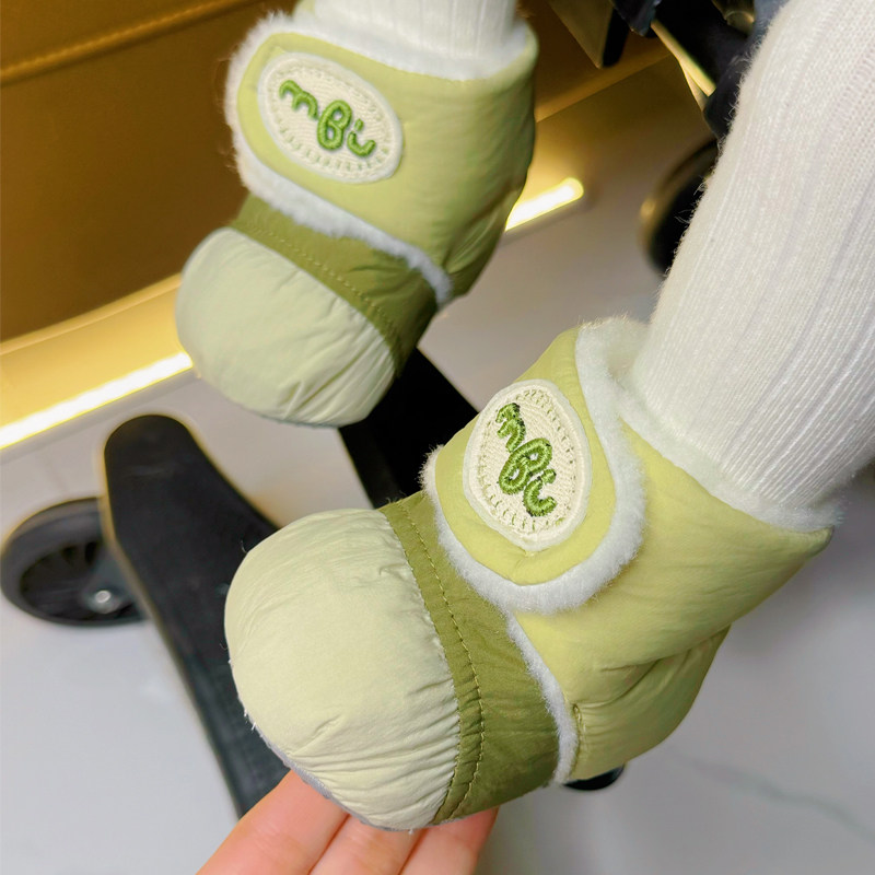 冬季宝宝加绒棉鞋0-12个月男女宝宝新生儿步前加绒加厚0-1岁6