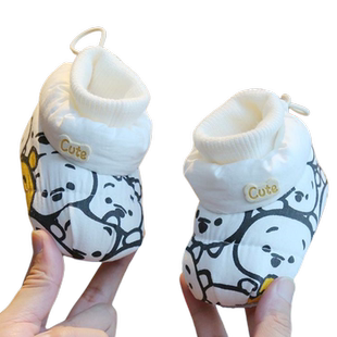 冬季婴儿加绒软底鞋男女宝宝棉鞋袜保暖新生儿鞋子0-1岁9月加厚