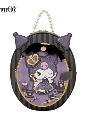 Loungefly三丽鸥库洛米20周年浮雕徽章迷你背包纪念典藏款女包