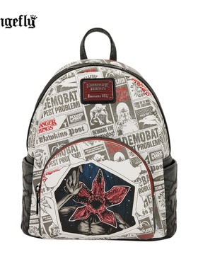 美国代购Loungefly怪奇物语第五季主题时尚男女迷你双肩包背包