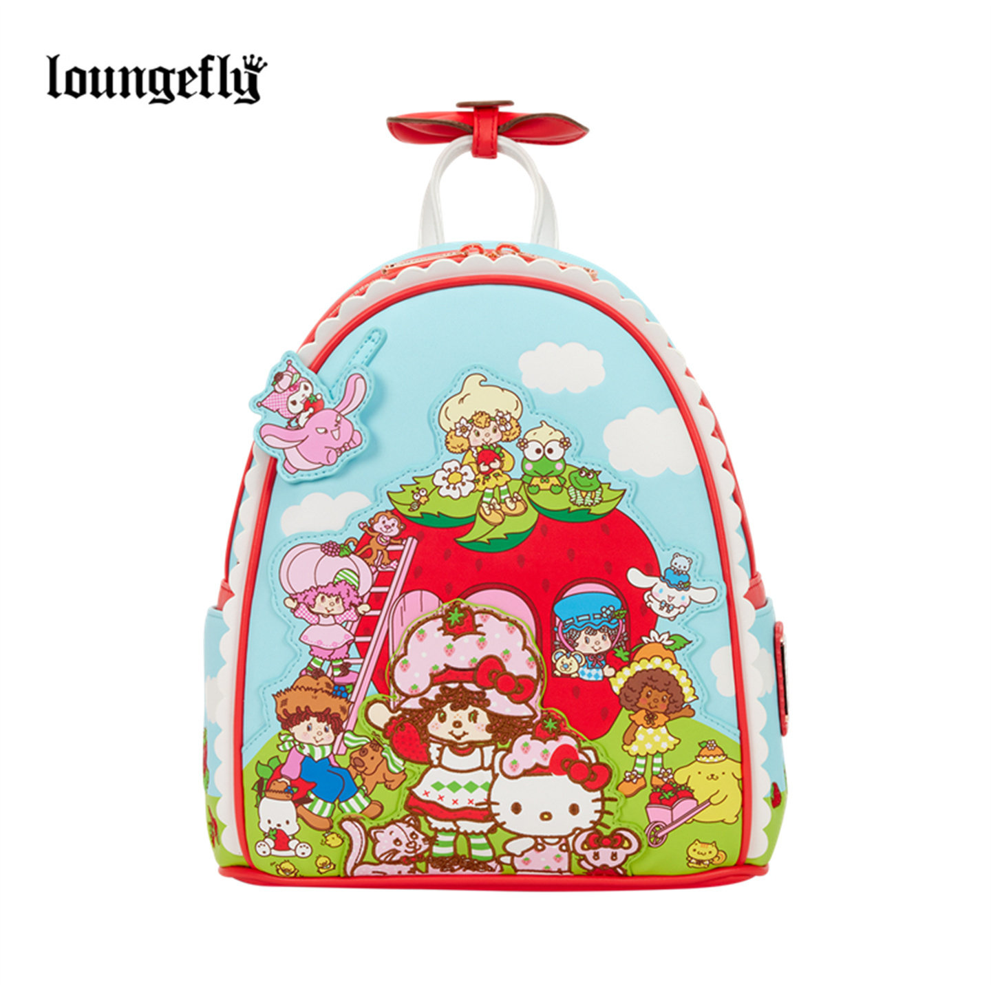 Loungefly三丽鸥Hello Kitty草莓甜心联名款香氛迷你双肩背包女包