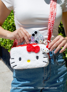 代购SONIX Sanrio联名款三丽鸥凯蒂猫库洛米毛绒斜挎包单肩手机包