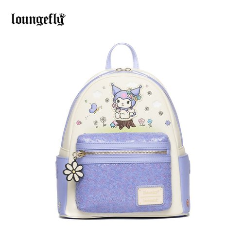 Loungefly三丽鸥Kuromi库洛米春花绽放亮片迷你双肩背包女痛包