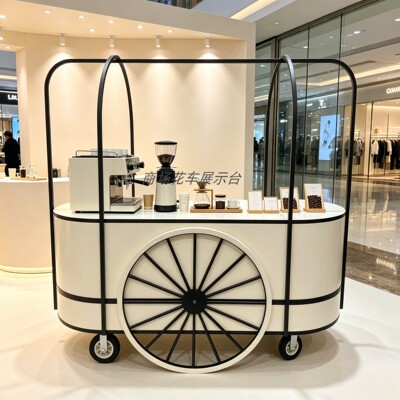 高端可定制带轮咖啡车展示台