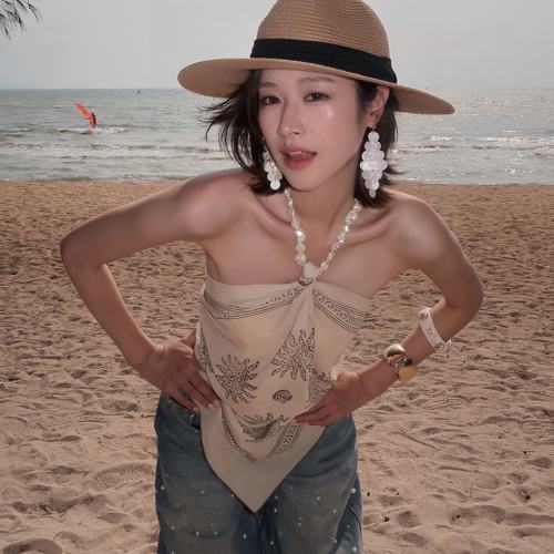 美式辣妹！复古太阳花小方巾丝巾