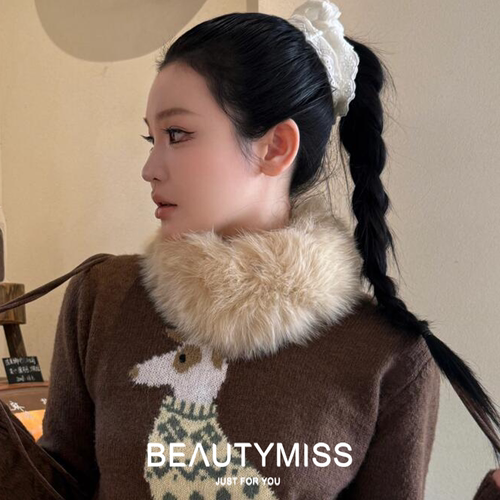 法式毛毛围脖仿皮草短款毛领脖套