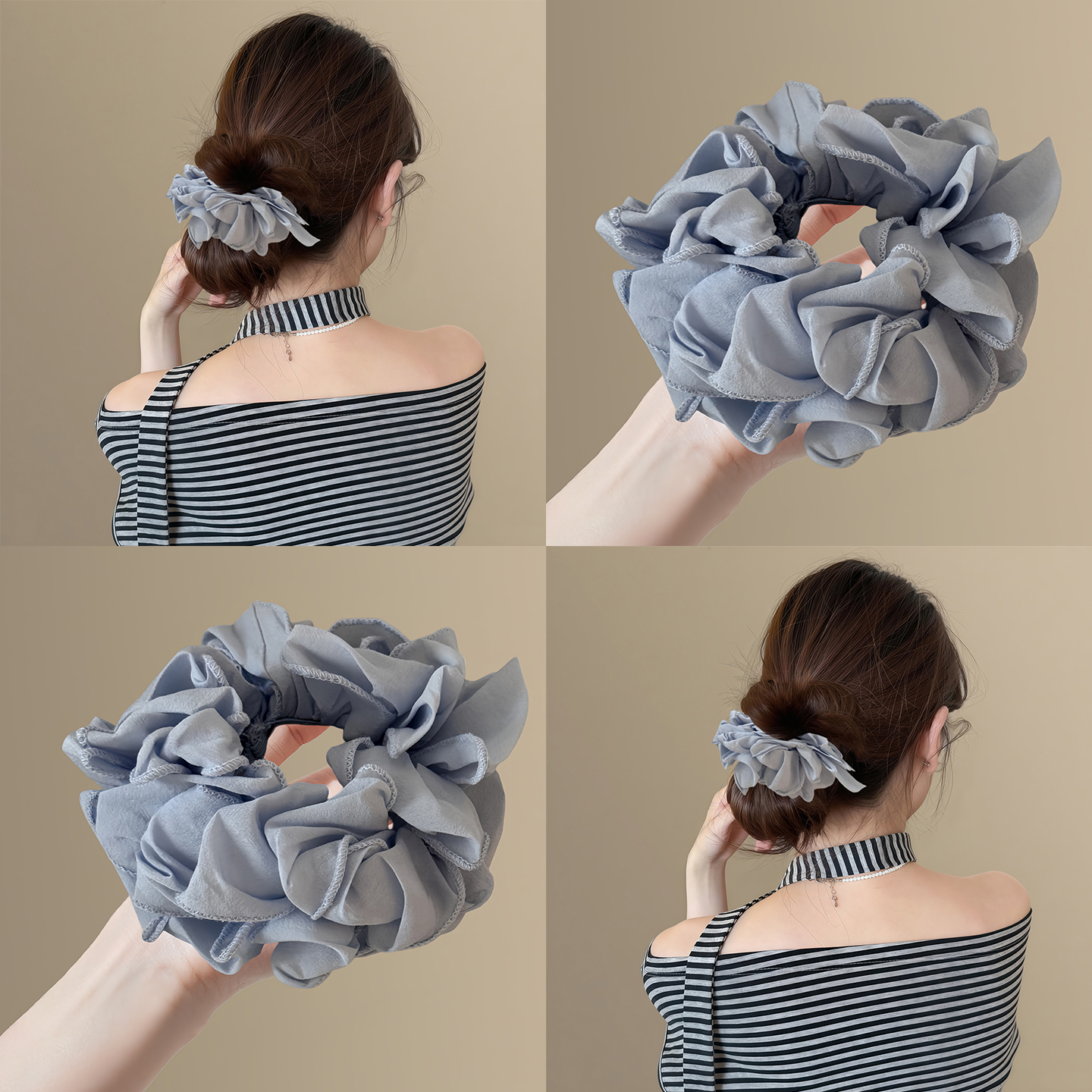 褶皱头花发圈木耳边大肠圈