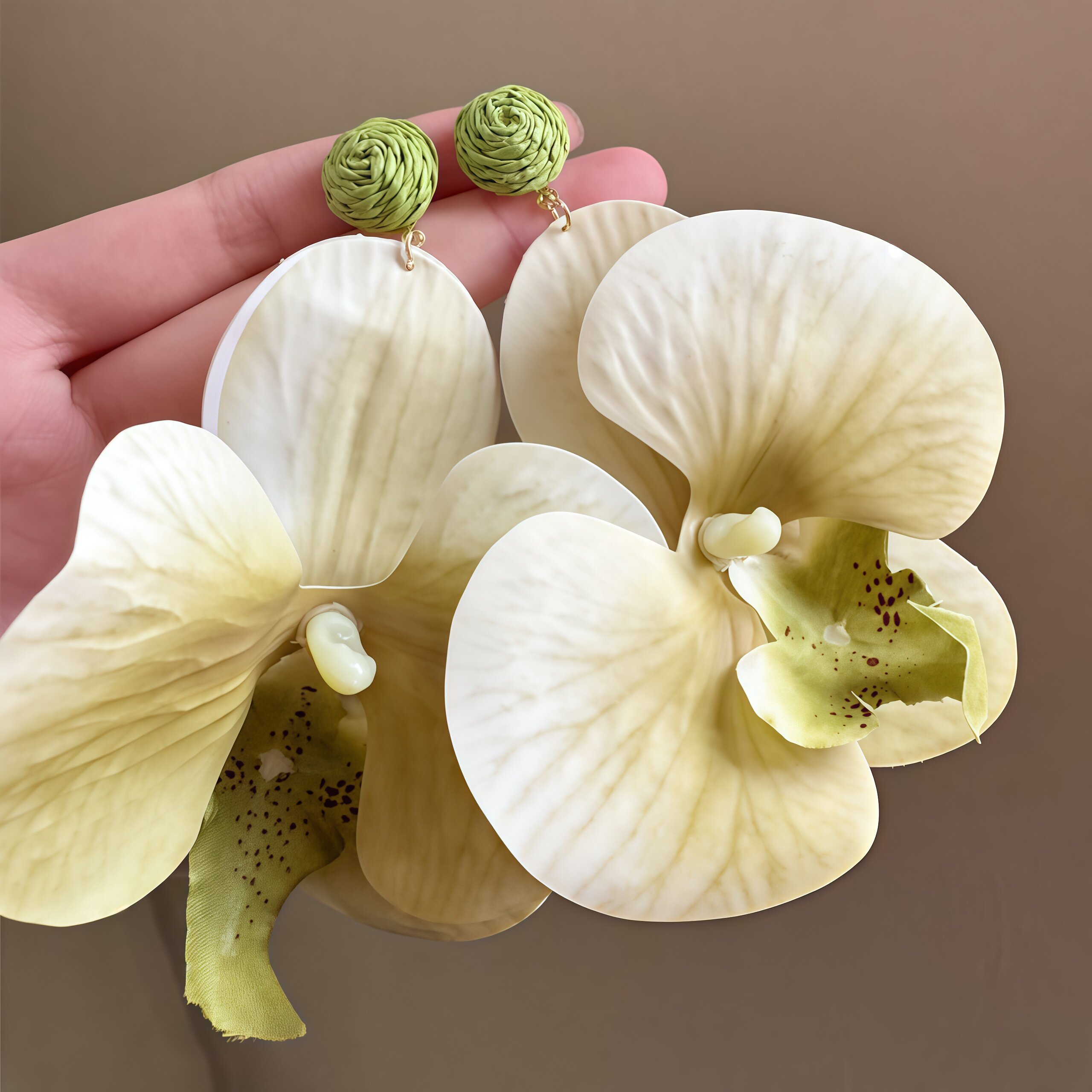 米亚风夸张仿真蝴蝶兰花朵耳环