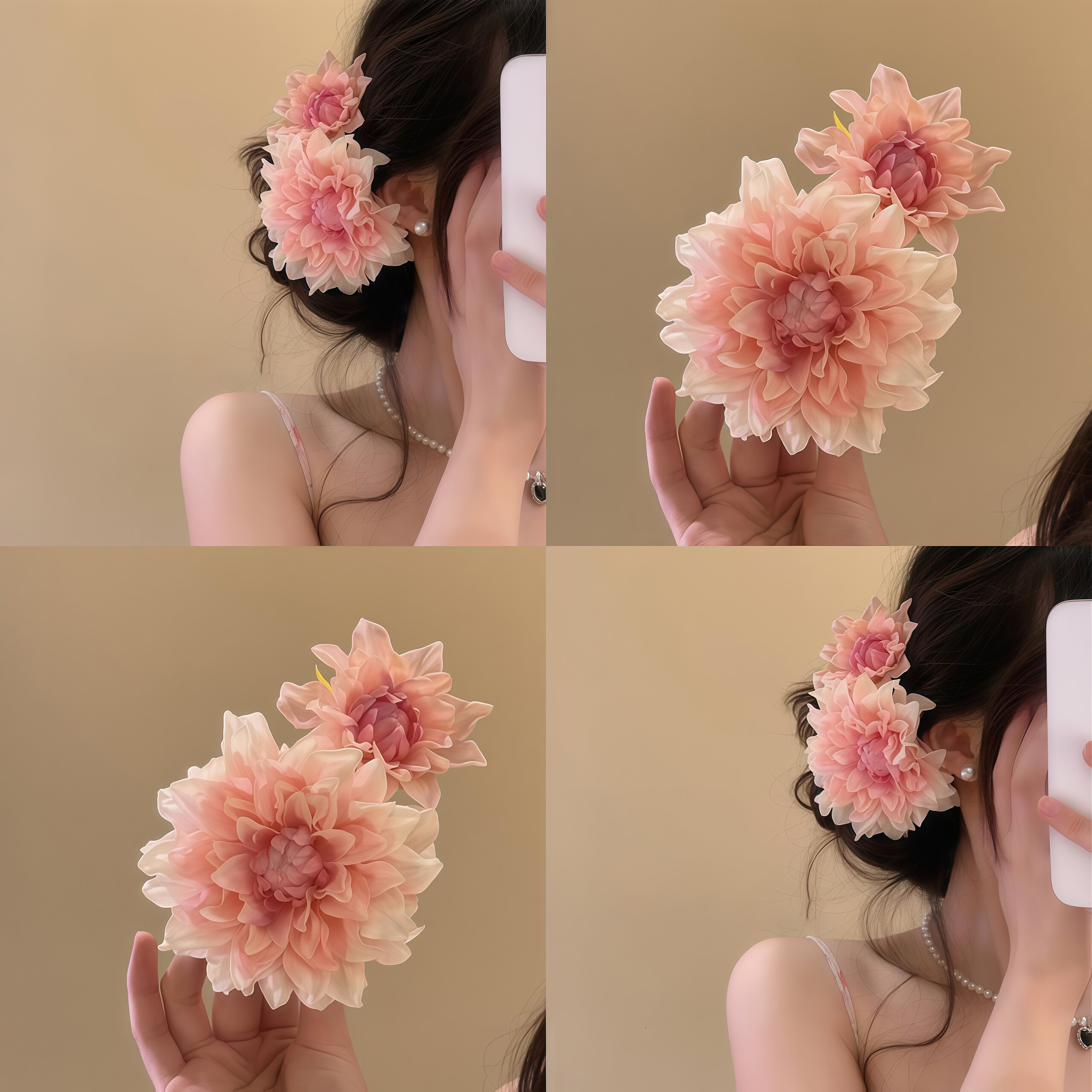 桃桃樱粉！粉色牡丹花纯欲风花朵抓夹氛围感侧边夹度假旅行夹发饰,户外/登山/野营/旅行用品,旅行发卡,淘宝优惠券,粉丝福利购,淘宝优惠卷