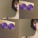 耳钉精致独特设计耳饰拎环女 2025新款 星空紫 超仙圆形树脂耳环