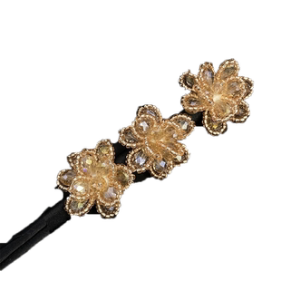 水钻玫瑰花盘发神器懒人丸子头编发器百变蓬松花苞头造型发夹头饰