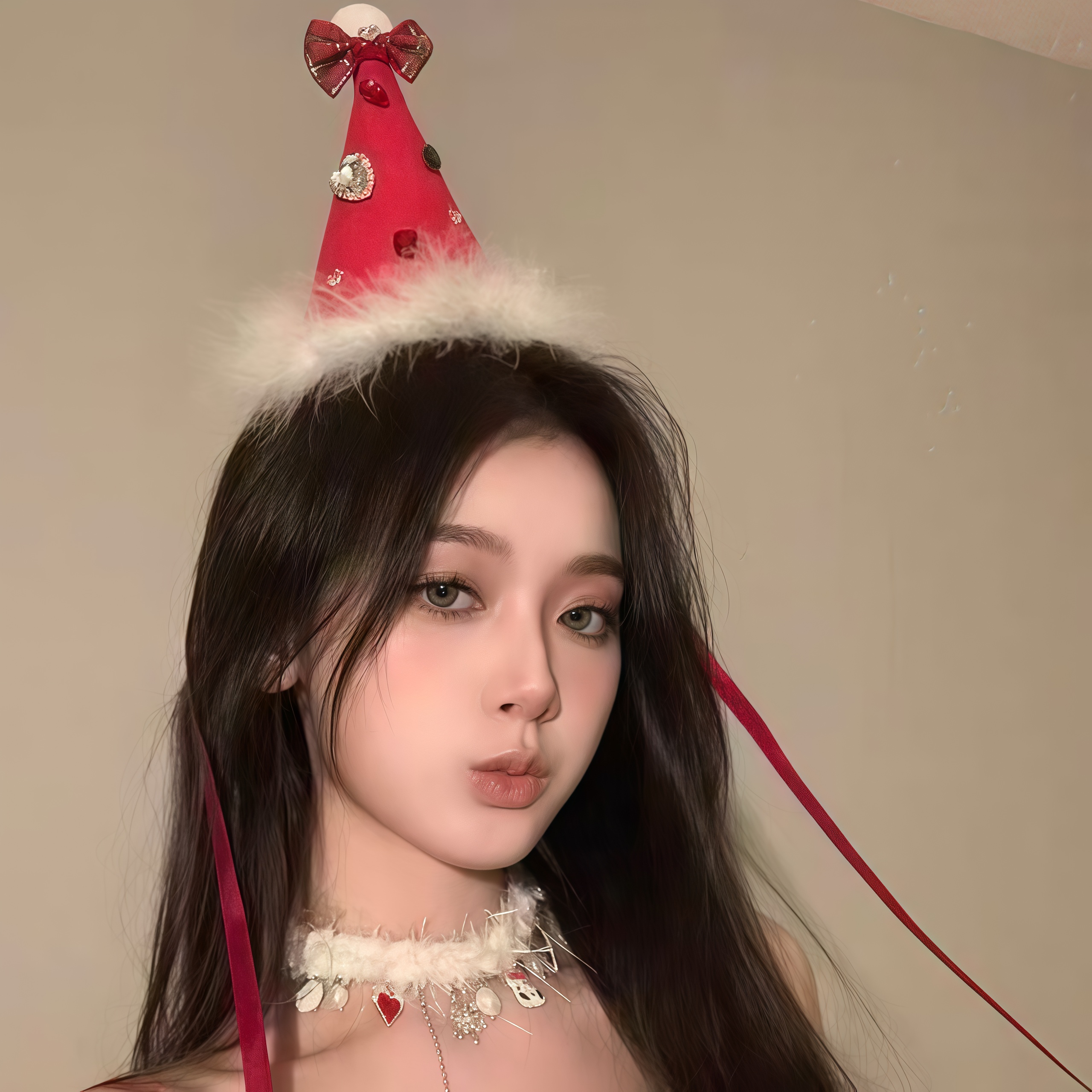 2025圣诞节头饰毛绒小帽子