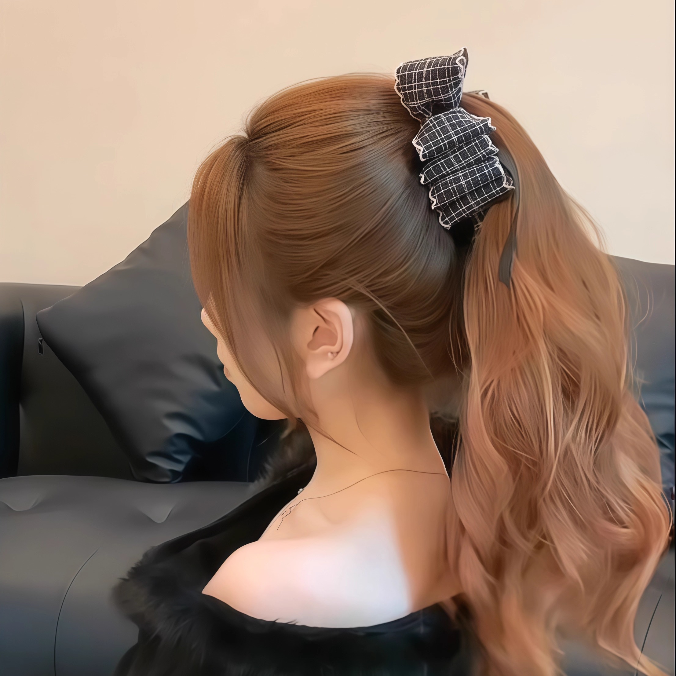 和秋冬适配的韩系高马尾扎发！