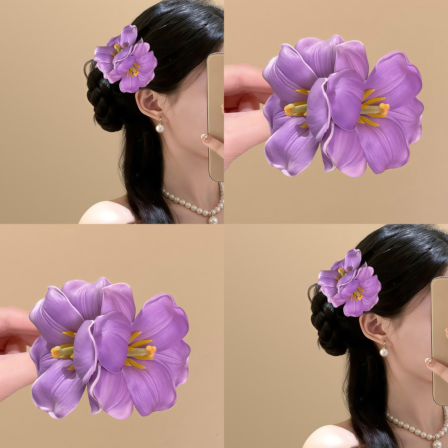 紫薇花！御姐风紫色花发卡