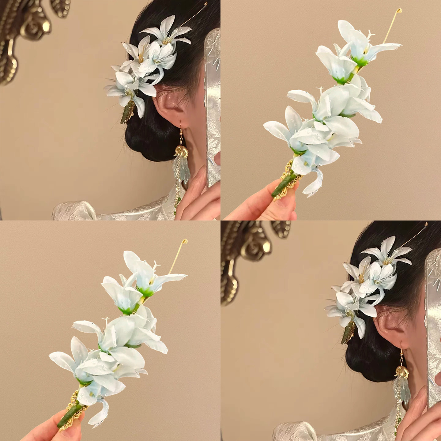 【春日赴约】新中式玉兰花朵发夹