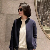 宽松显瘦时尚 女小众秋冬款 棉棒球服 短外套卫衣立领拉链衫 春秋开衫