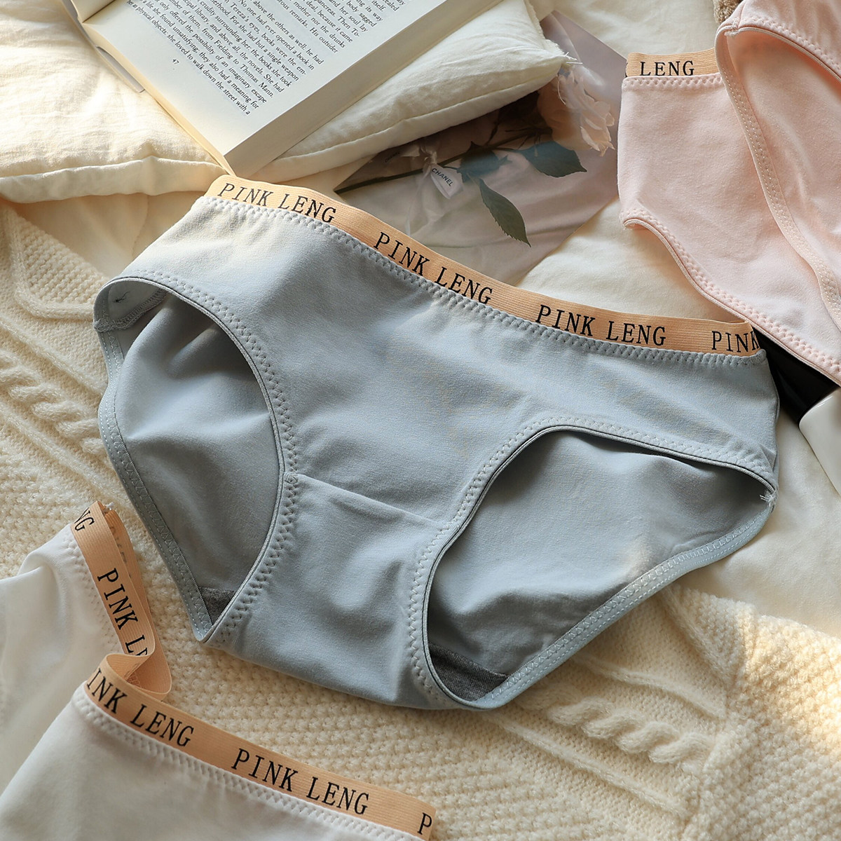 4条女士低腰内裤纯棉抑菌裆简约无痕女生三角短裤头学生棉质薄款,女士内衣/男士内衣/家居服,女三角裤,淘宝优惠券,粉丝福利购,淘宝优惠卷