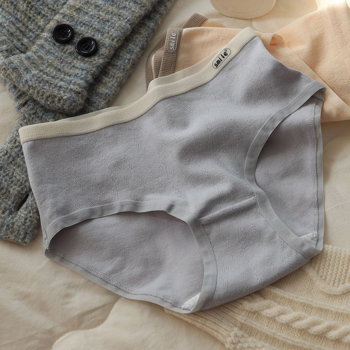 【磨毛软糯】中腰无痕女士内裤纯棉全棉抑菌裆透气时尚女生三角裤,女士内衣/男士内衣/家居服,女三角裤,淘宝优惠券,粉丝福利购,淘宝优惠卷
