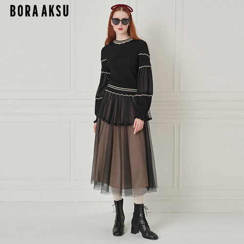 BORAAKSU镂空肌理针梭配上衣