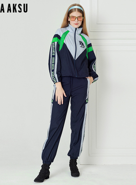 BORAAKSU2023春季新品复古运动风LOGO休闲束脚长裤B1DBW51400