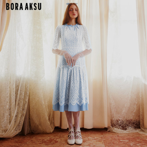 BORAAKSU拼接宫廷风连衣裙