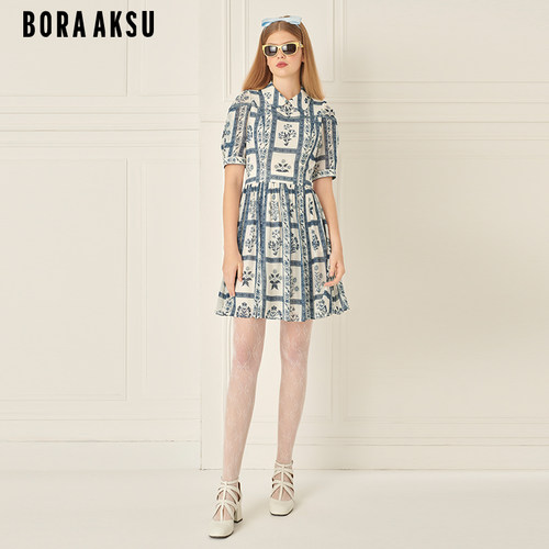 BORAAKSU花边印花连衣裙